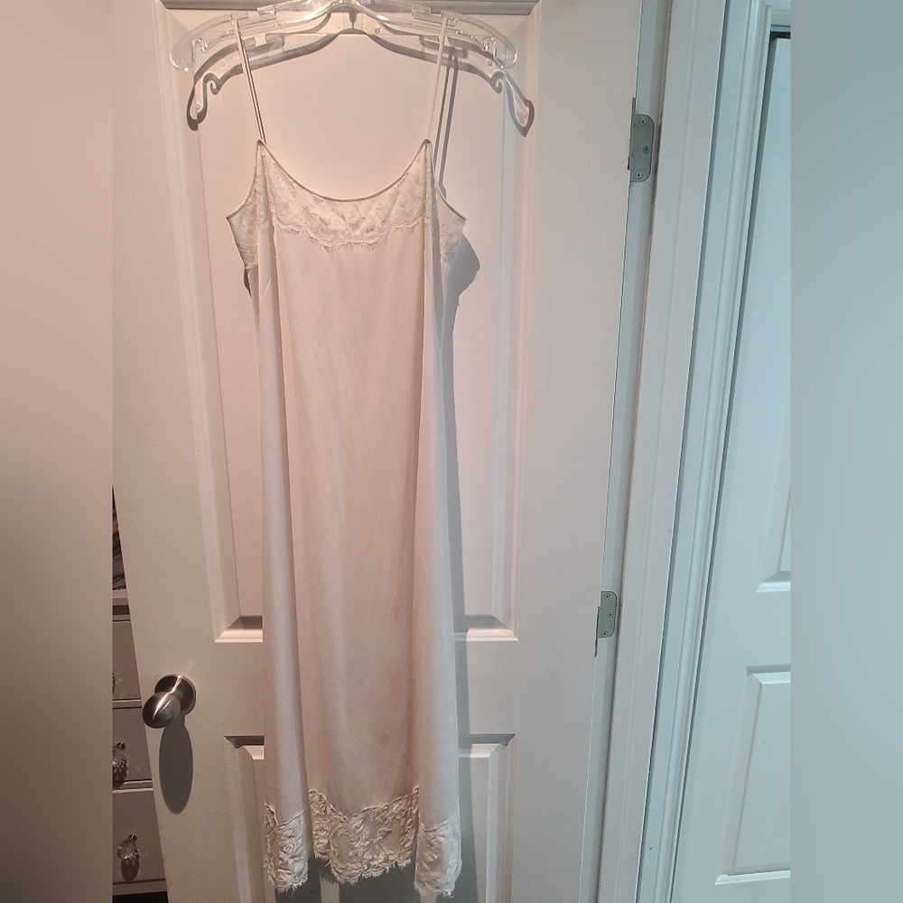 Elegant White Lace Trim Slip